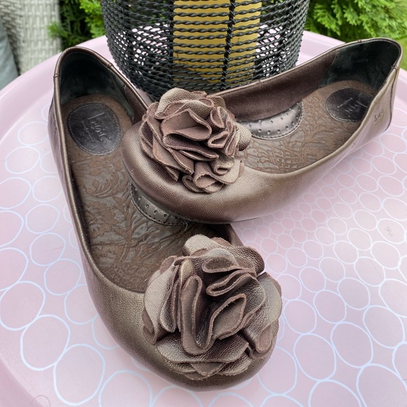boc Shoes - bøc bronze ballerina flats with a leather pom